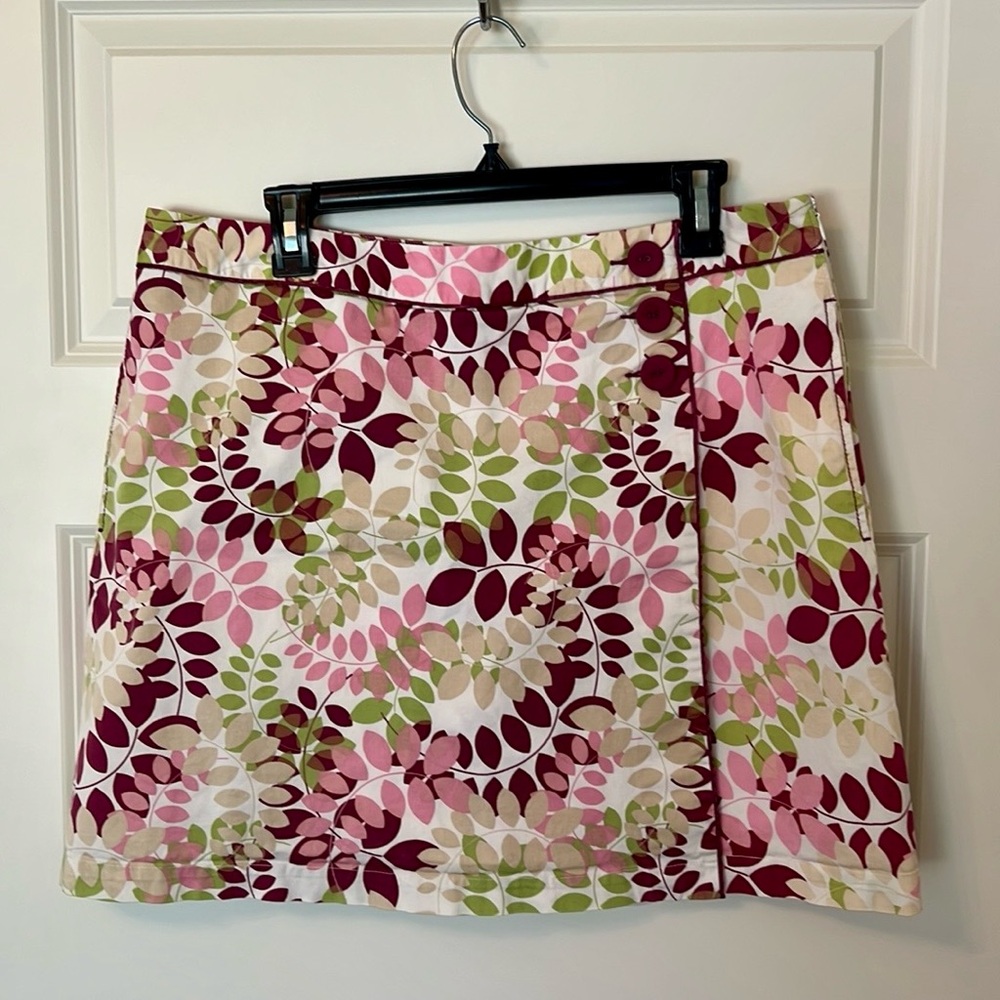 Liz Golf Floral A-Line Skort - Pink, Green, and White
